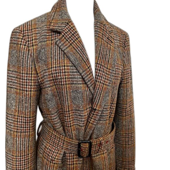 Marc Jacobs Lined Wool Plaid Trench Coat - Women Small - Picture 3 of 8